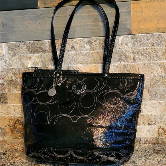 Coach Shiney Patent Leather Black Bag - Picture 3 of 5